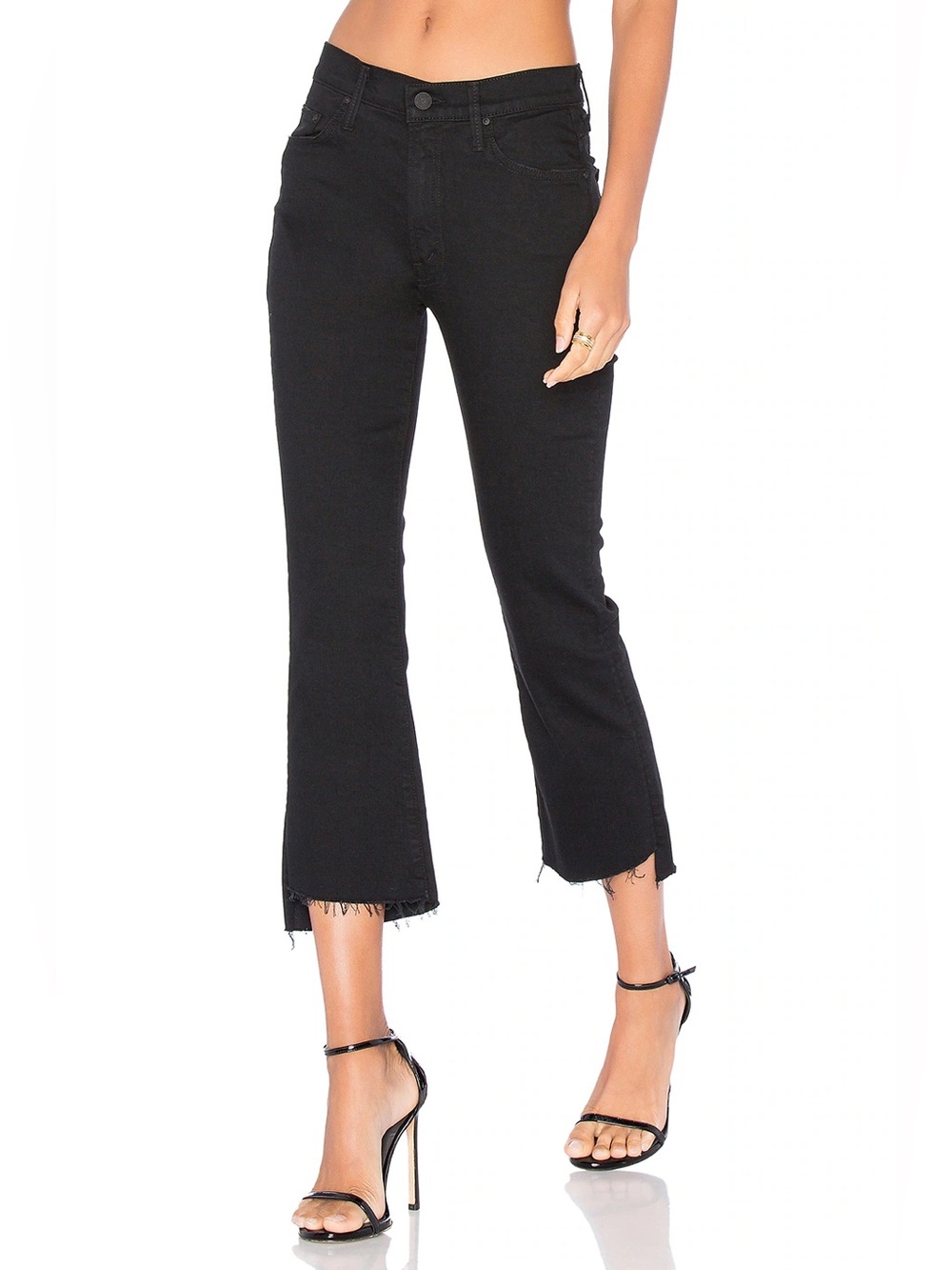 Mother The Insider Crop Step Fray in Not Quilty Black Wash Size 27